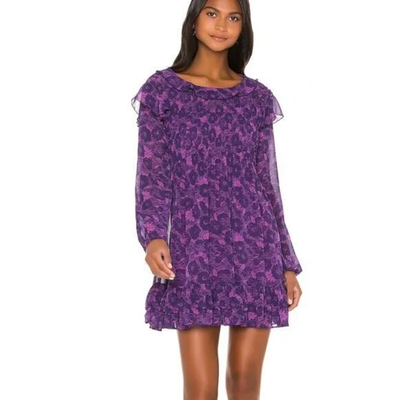 New!  Free People These‎ Dreams purple Mini Dress, XS - Picture 1 of 16